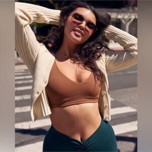 NWT Offline by Aerie Brown Ribbed Sports Bra